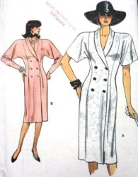 9833 SO EZ VOGUE 2 BREASTED A-LINE DRESS PATTERN 14-18